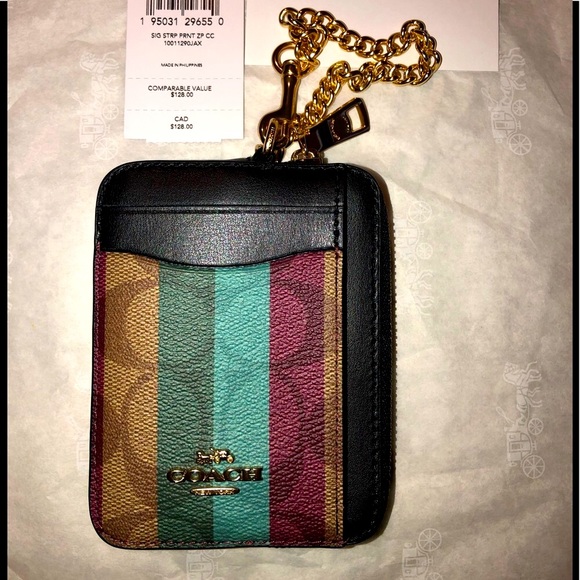 Coach Handbags - Coach Signature Zip Card Case